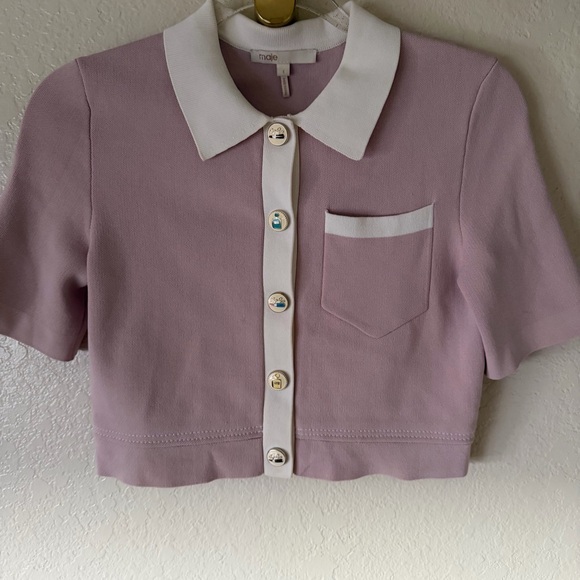 Maje Myshirt Cropped Short Sleeve Cardigan size S - Picture 10 of 13